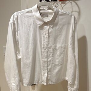 EVERLANE THE WAY SHORT SHIRT IN SILKY COTTON- White